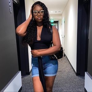 Black Shein Wrap Backless Halter Tie Top